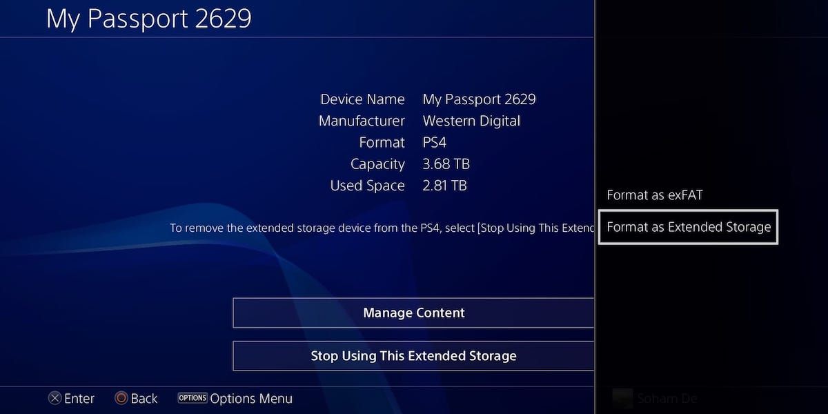 Move ps4 game store to external storage