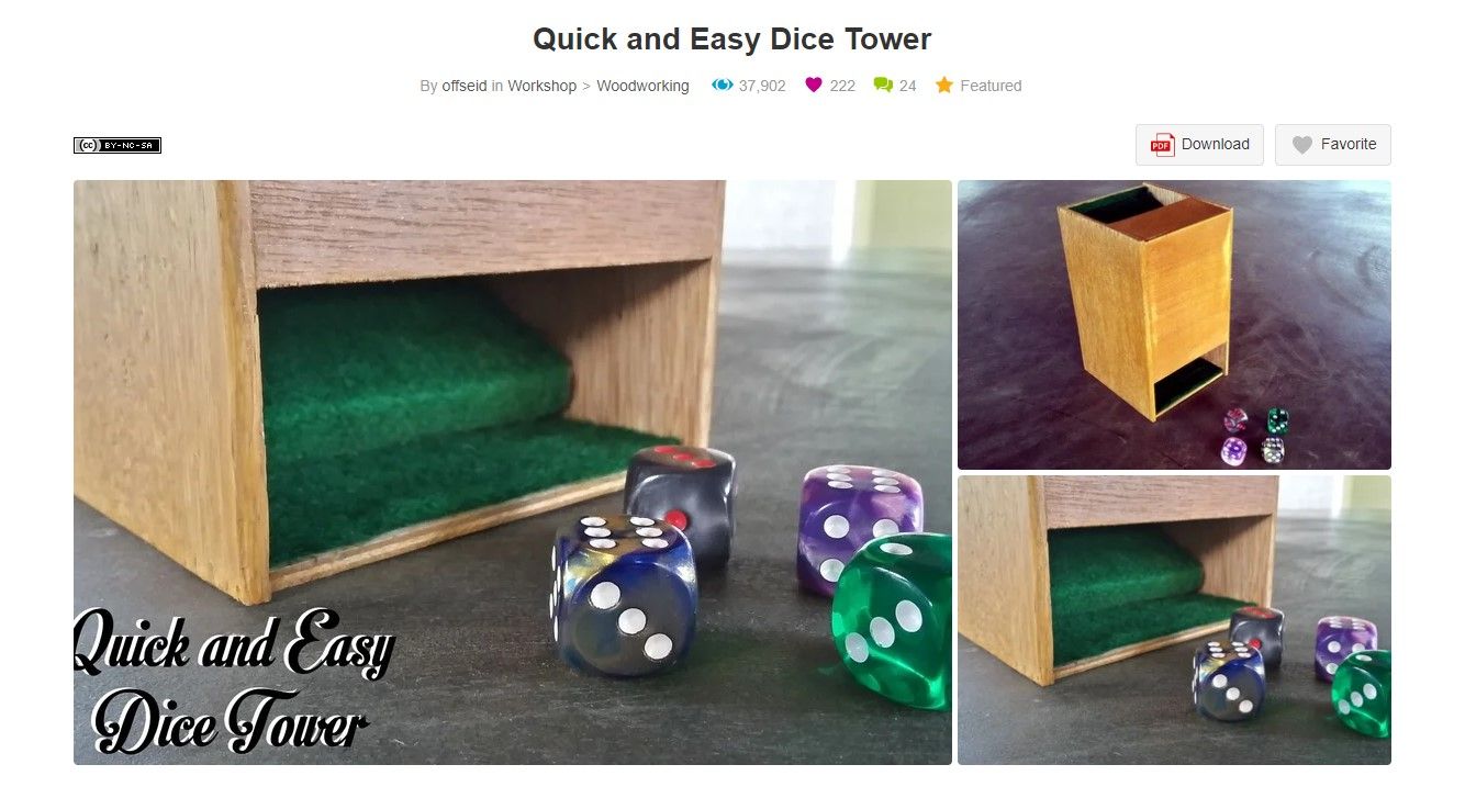 quick and easy dice tower
