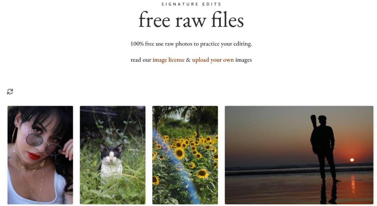 Signature Edits offers a vast collection of free RAW photo files to practice image editing