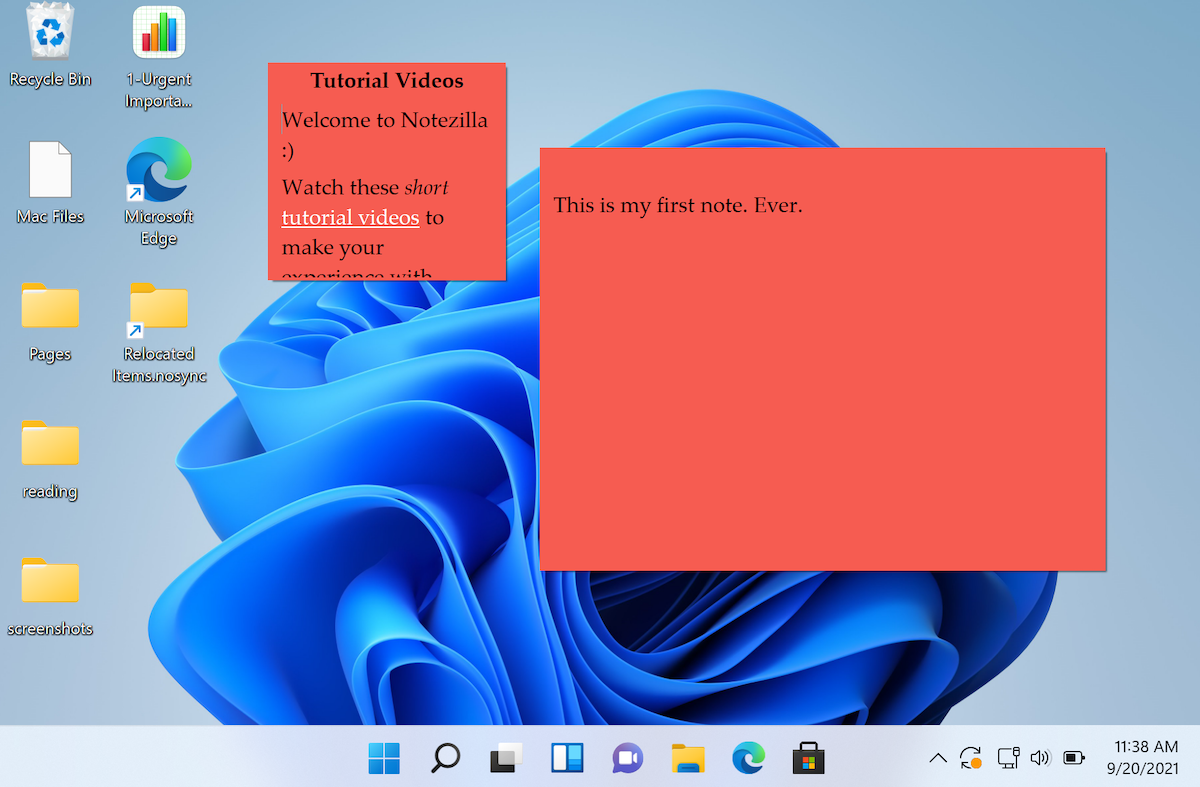screenshot of notezilla - Post-it sullo schermo: 7 app per note adesive per Windows