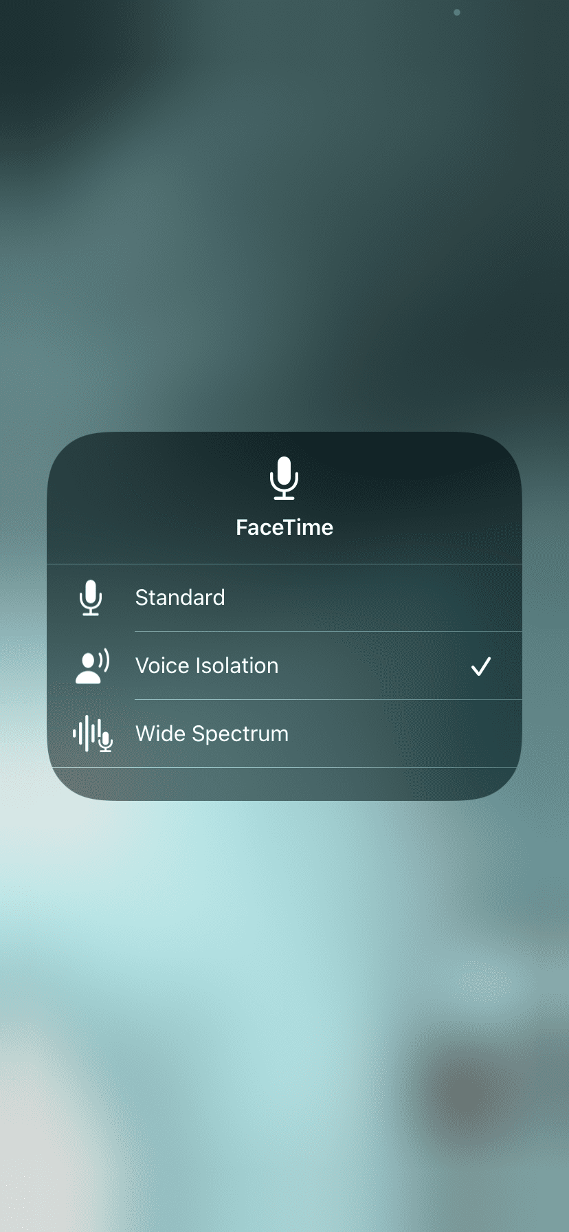 Select Voice Isolation to reduce ambient noise in FaceTime Call on iPhone