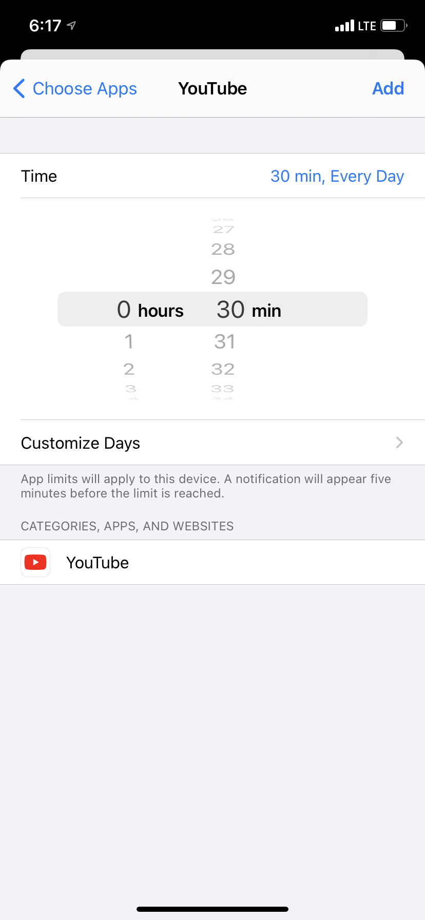 محدودیت زمانی روزانه برای YouTube را در تنظیمات زمان صفحه آیفون تنظیم کنید