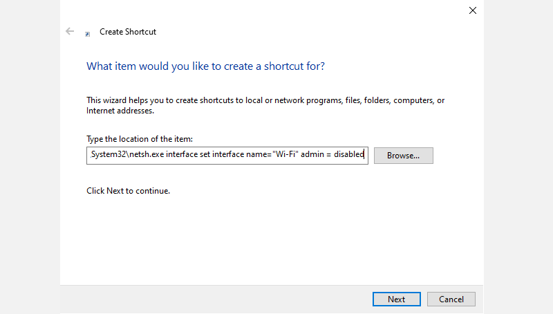 setting up the kill switch shortcut - Come creare un kill switch in Windows