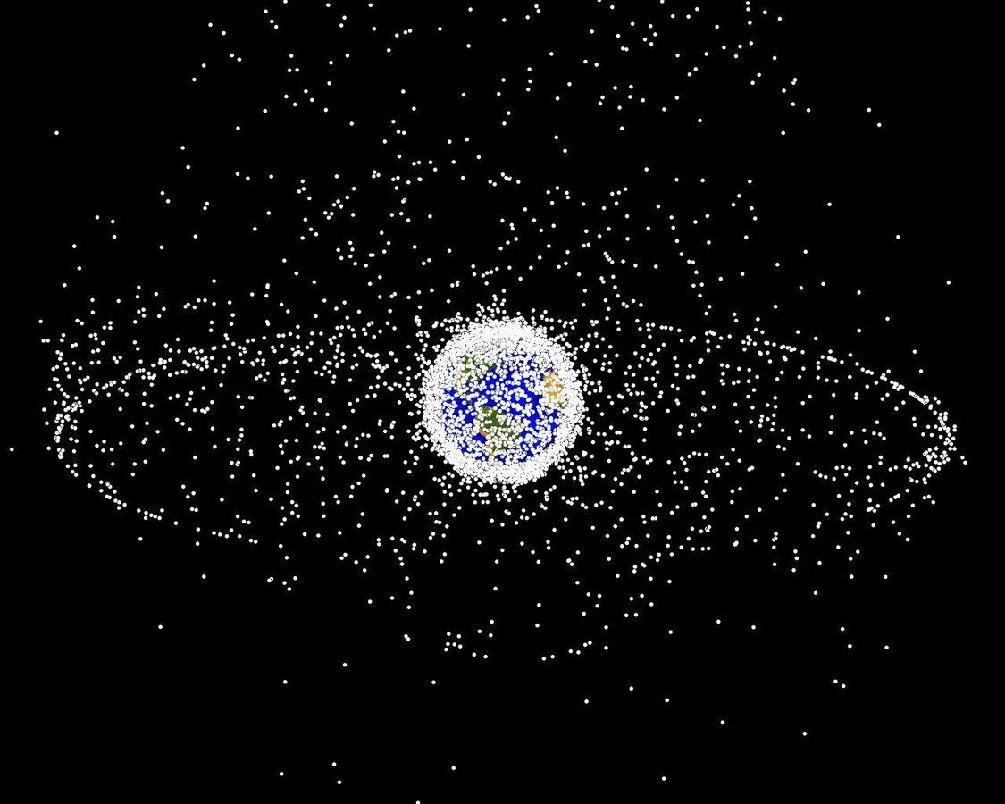 space junk surrounding earth