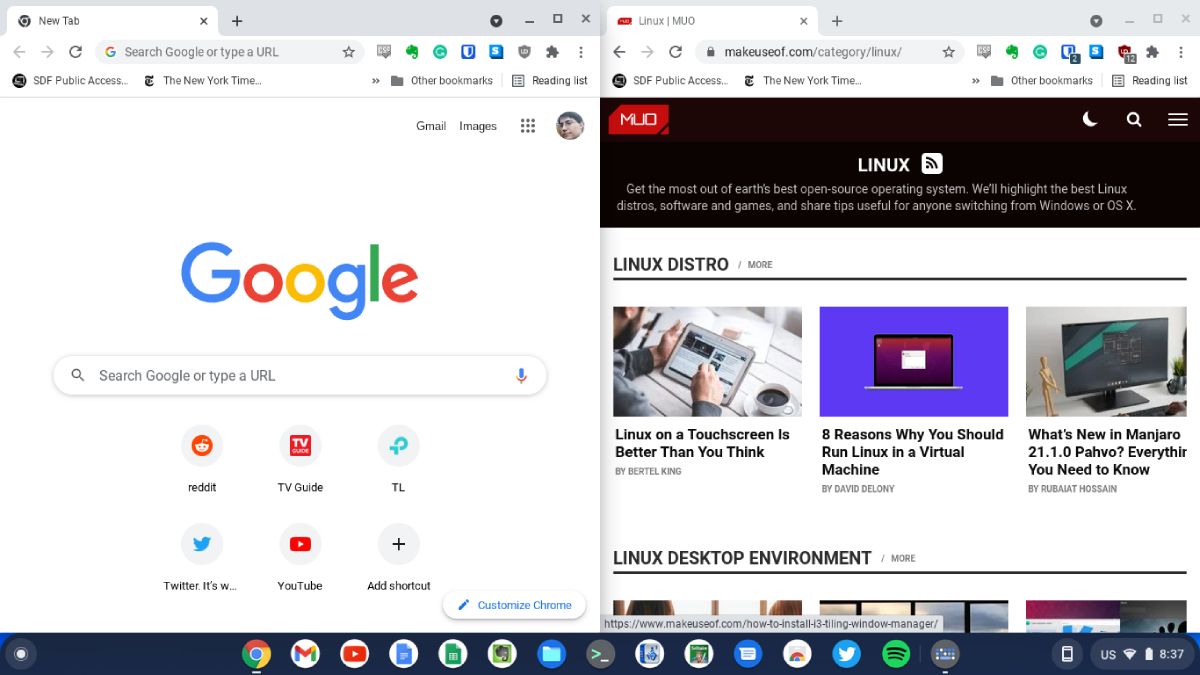 So verwenden Sie den Split-Screen-Modus auf dem Chromebook - split screen on a chromebook