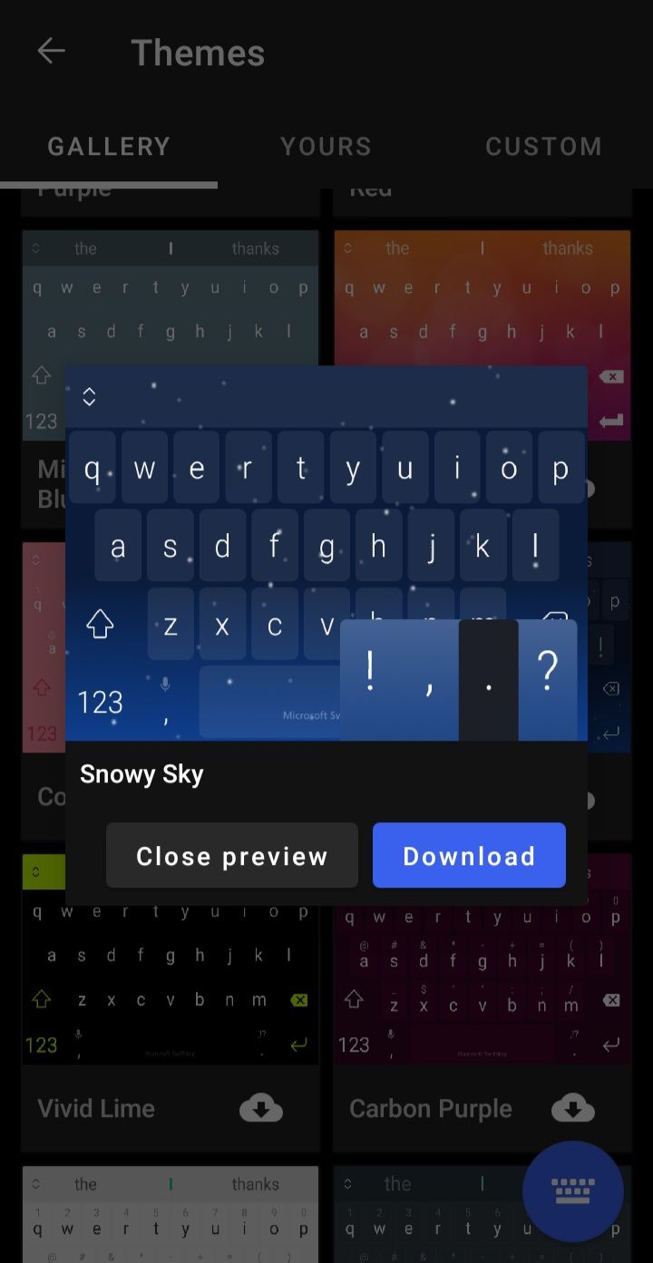 swiftkey app star keyboard screenshot