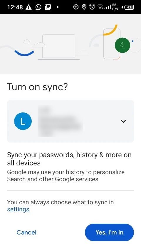 sync chrome yes im in