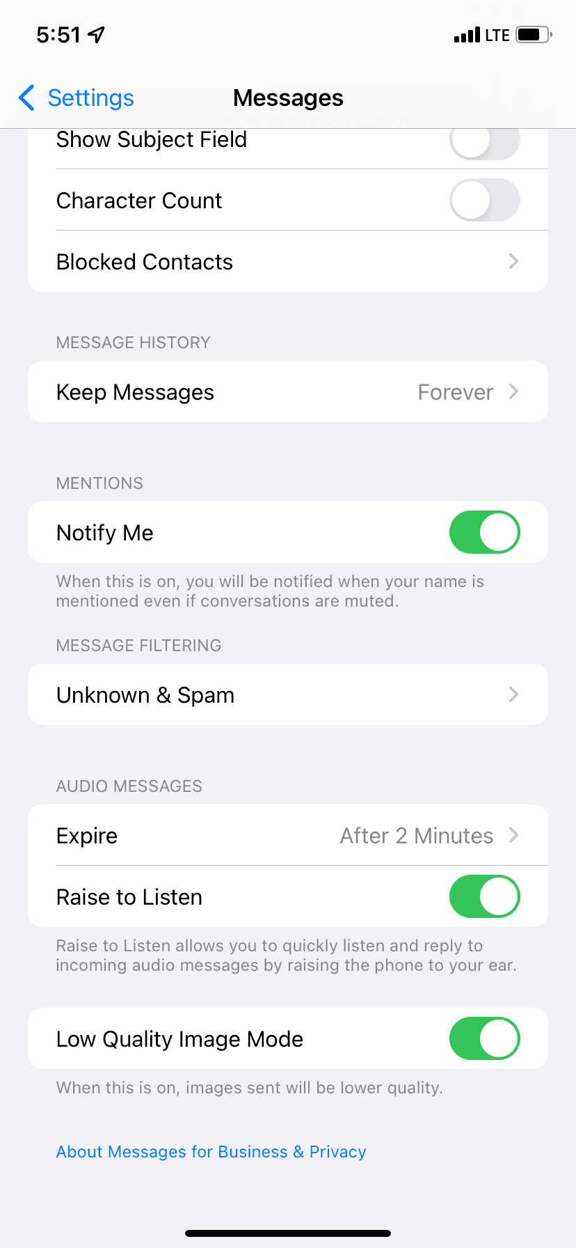 Tap Unknown and Spam in iPhone Messages Settings