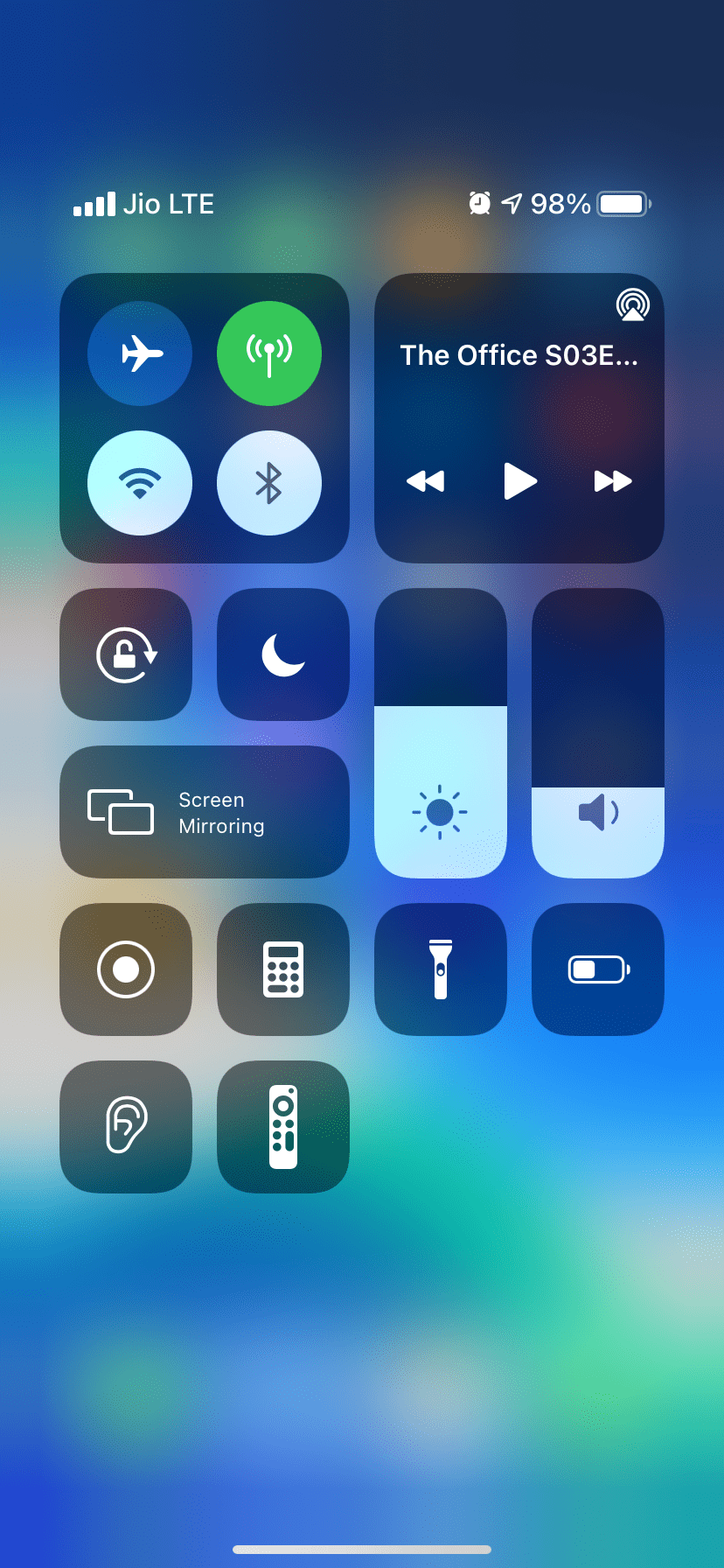 This is Control Center on iPhone