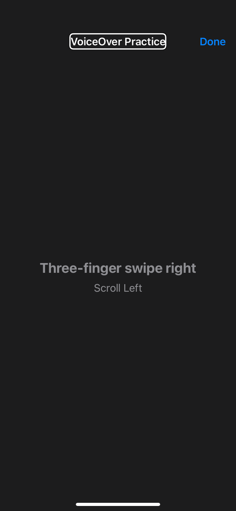 three finger swipe right