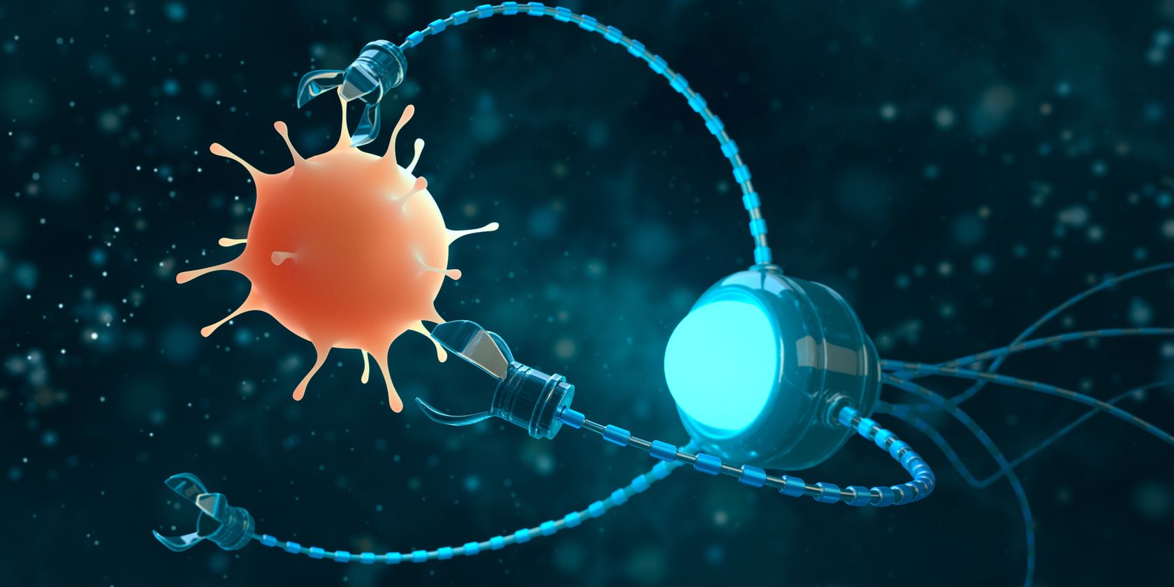A nanobot removing a virus