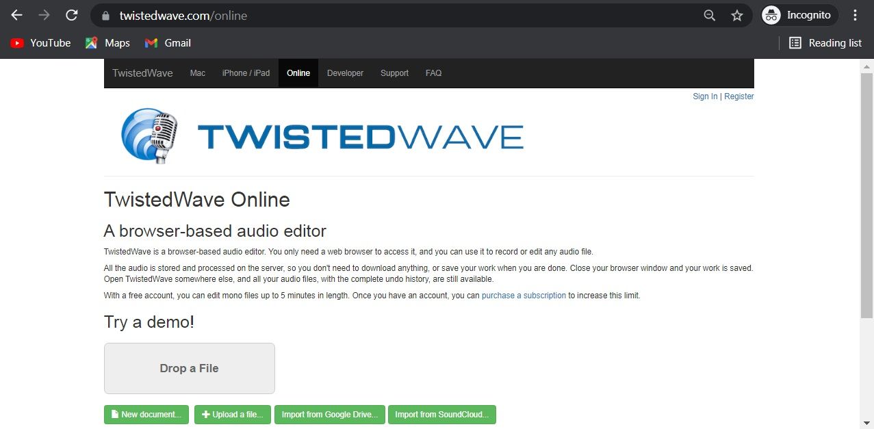 TwistedWave audio editor illustration