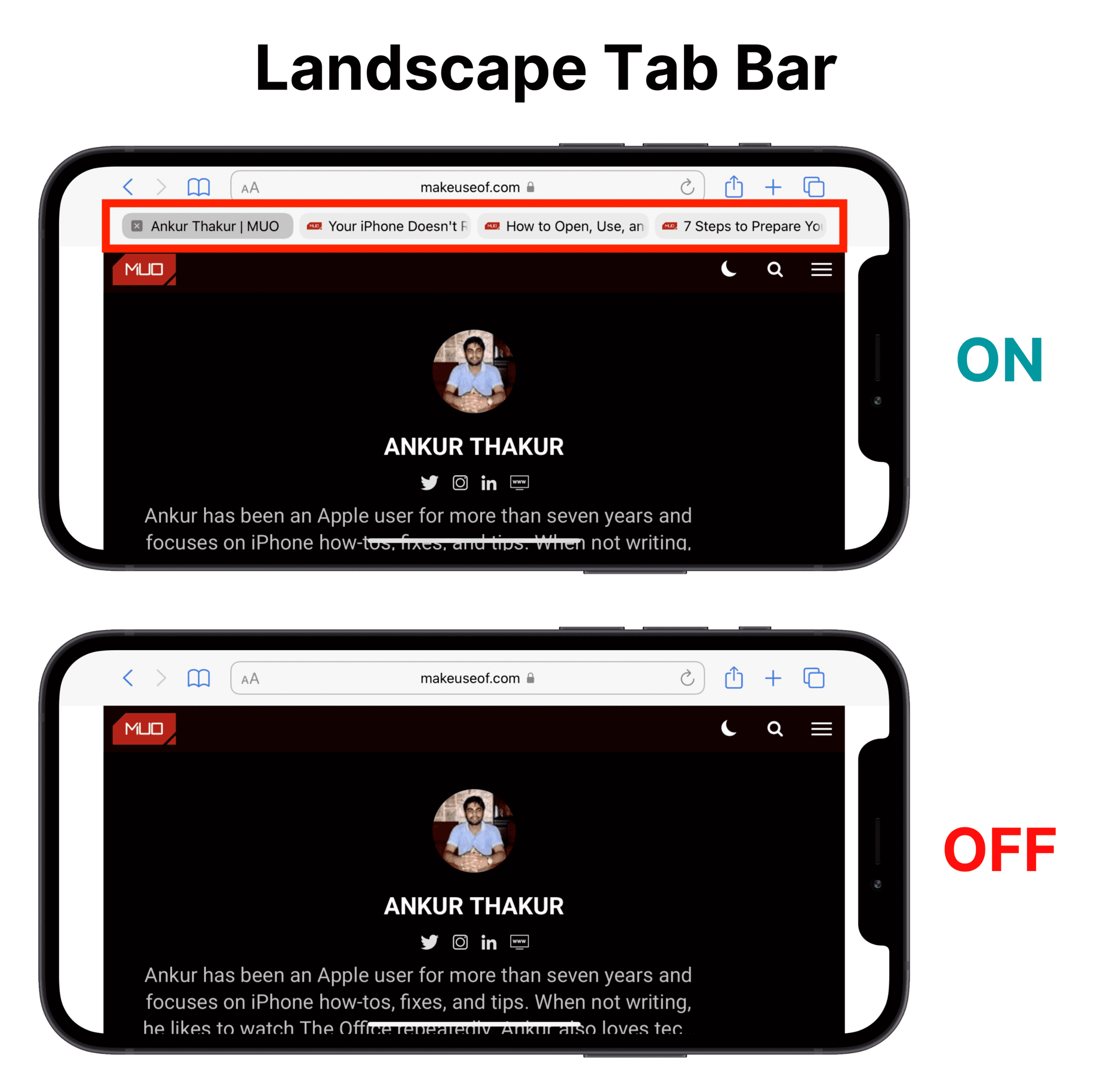 landscape tab bar safari