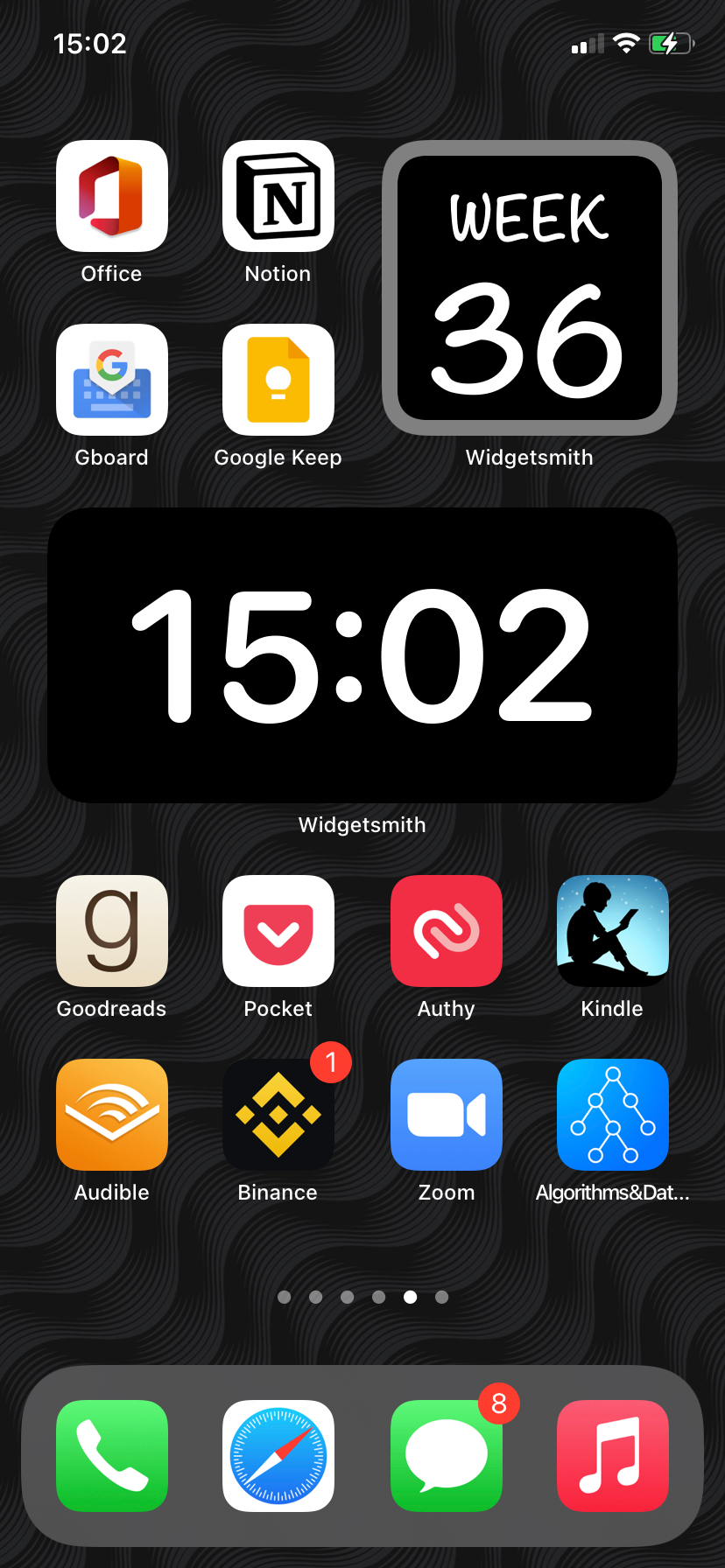 Custom iOS widgets created using Widgetsmith