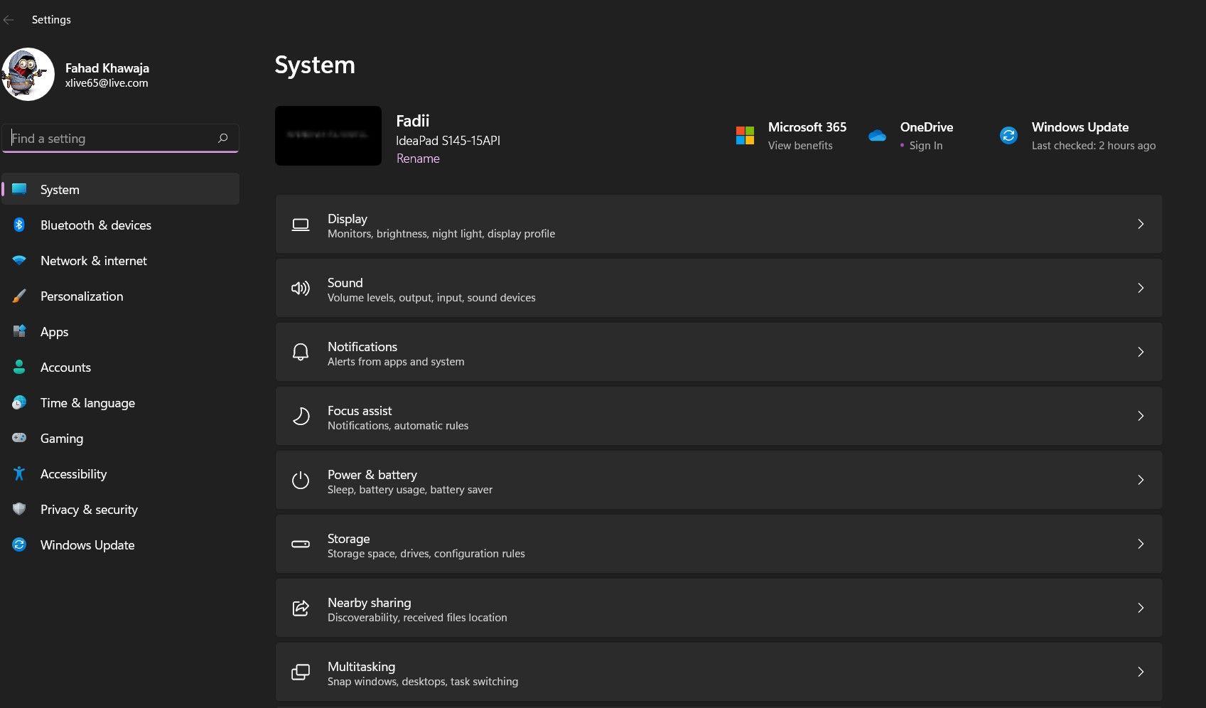 redesigned settings app on Windows 11