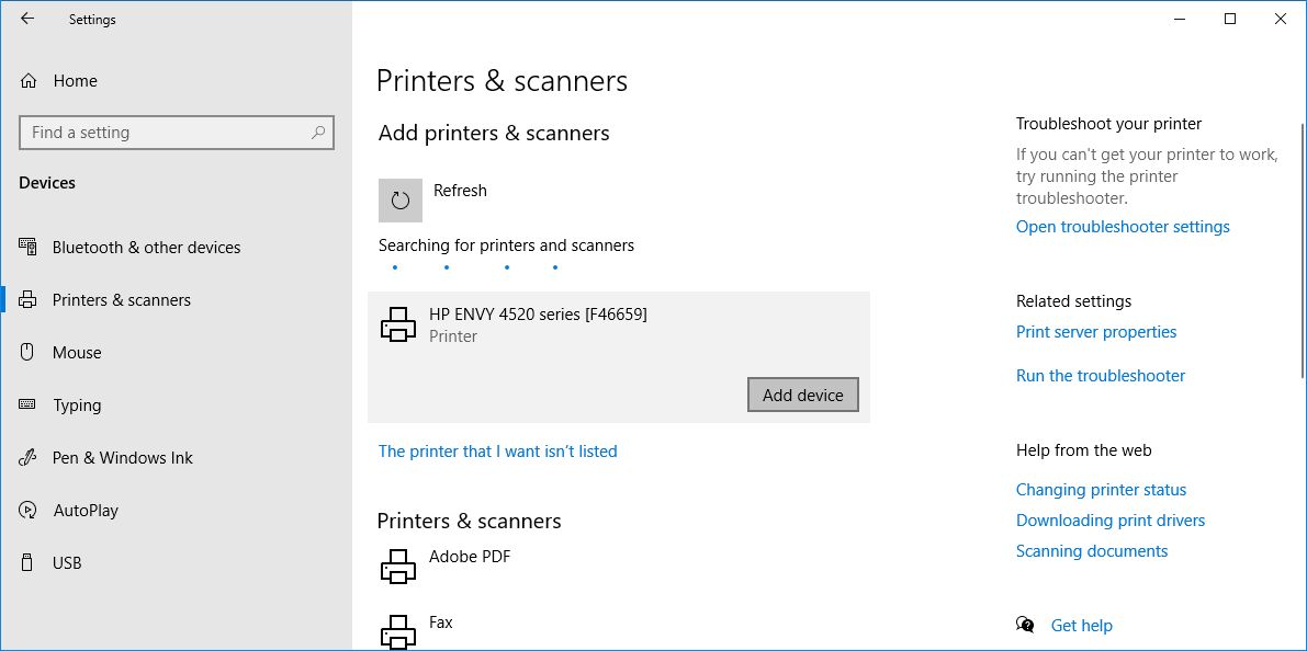 windows 10 add printer