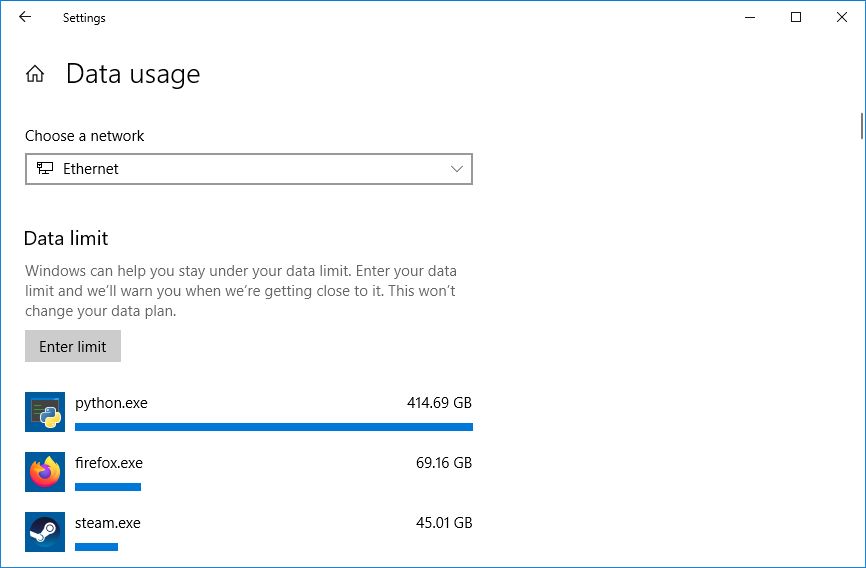 windows 10 data usage