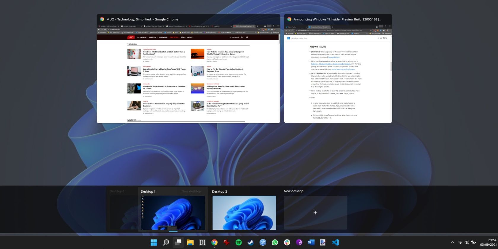 windows 11 task view virtual desktop feature