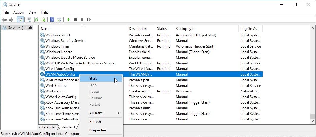 So entfernen Sie einen Netzwerkadapter in Windows 10 und Windows 11 - windows services start wired or wireless network service