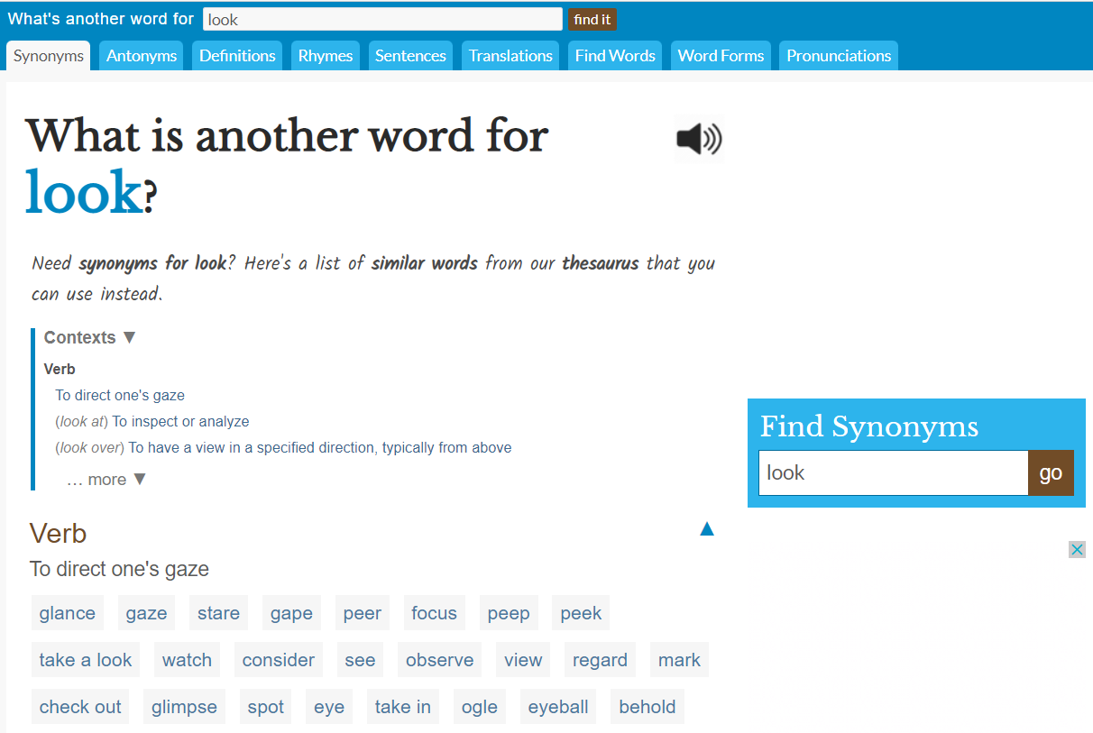 WordHippo synonym finder 
