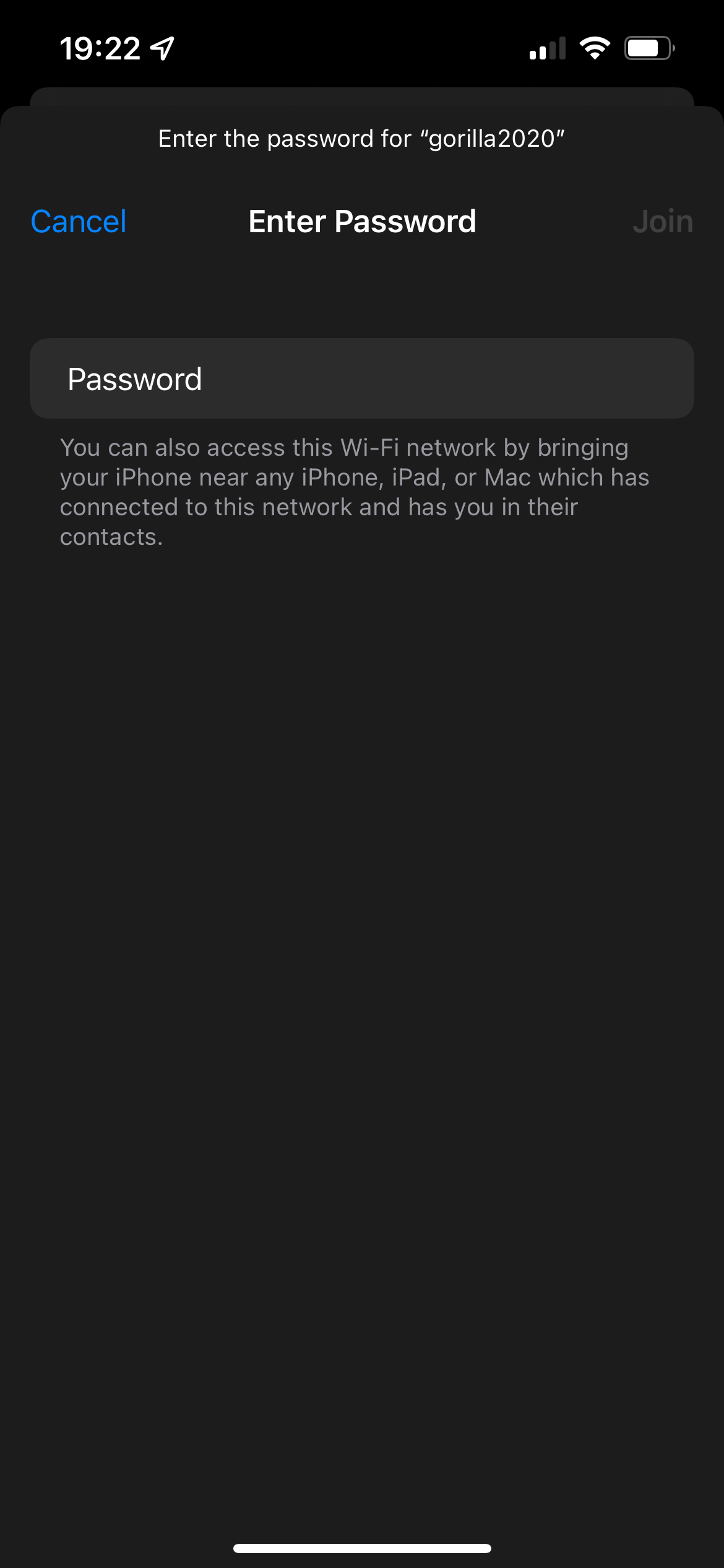 iPhone Add New Wi-Fi Network