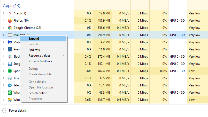 So verwenden Sie den Windows Task-Manager - 03 Task Manager Processes Right Click