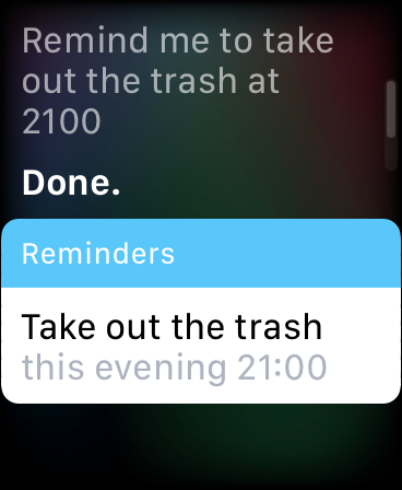 Apple Watch Reminder Siri