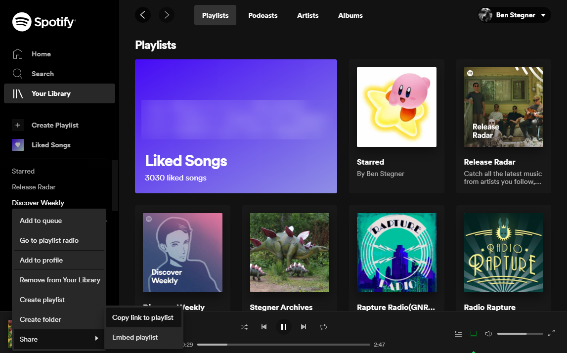 SPOTIFY WEB PLAYER OVERVIEW 