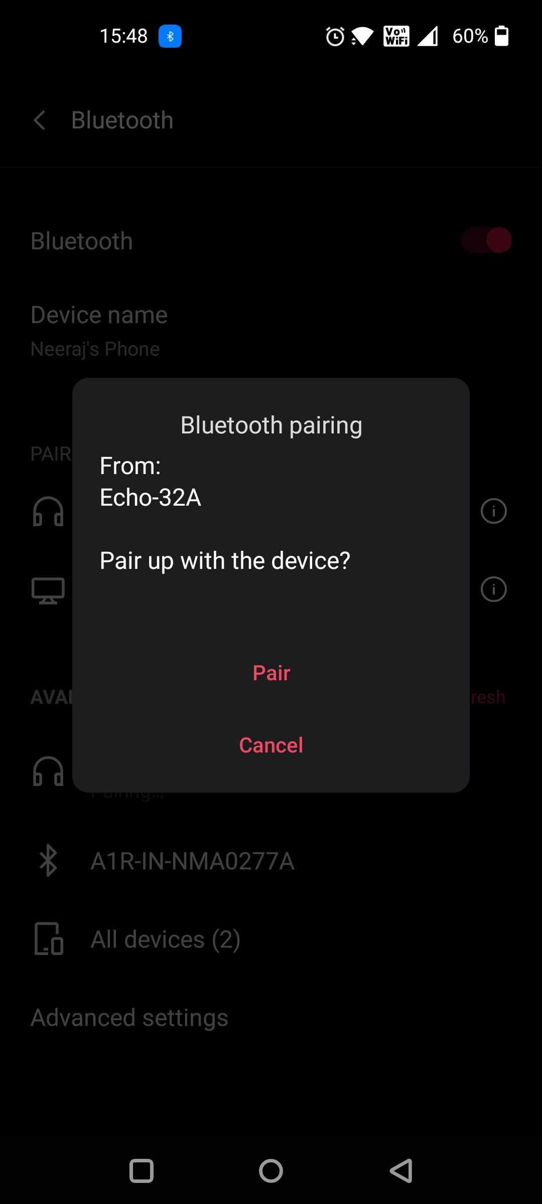 2.Notification on Phone to Pair to Your Echo Device