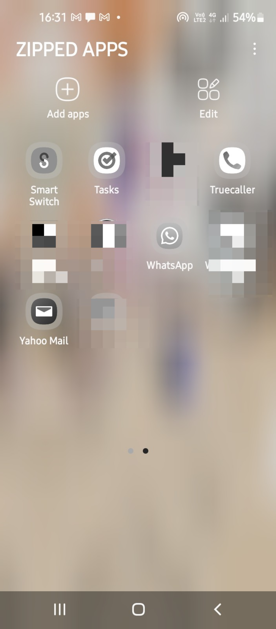 Zipped apps folder on samsung