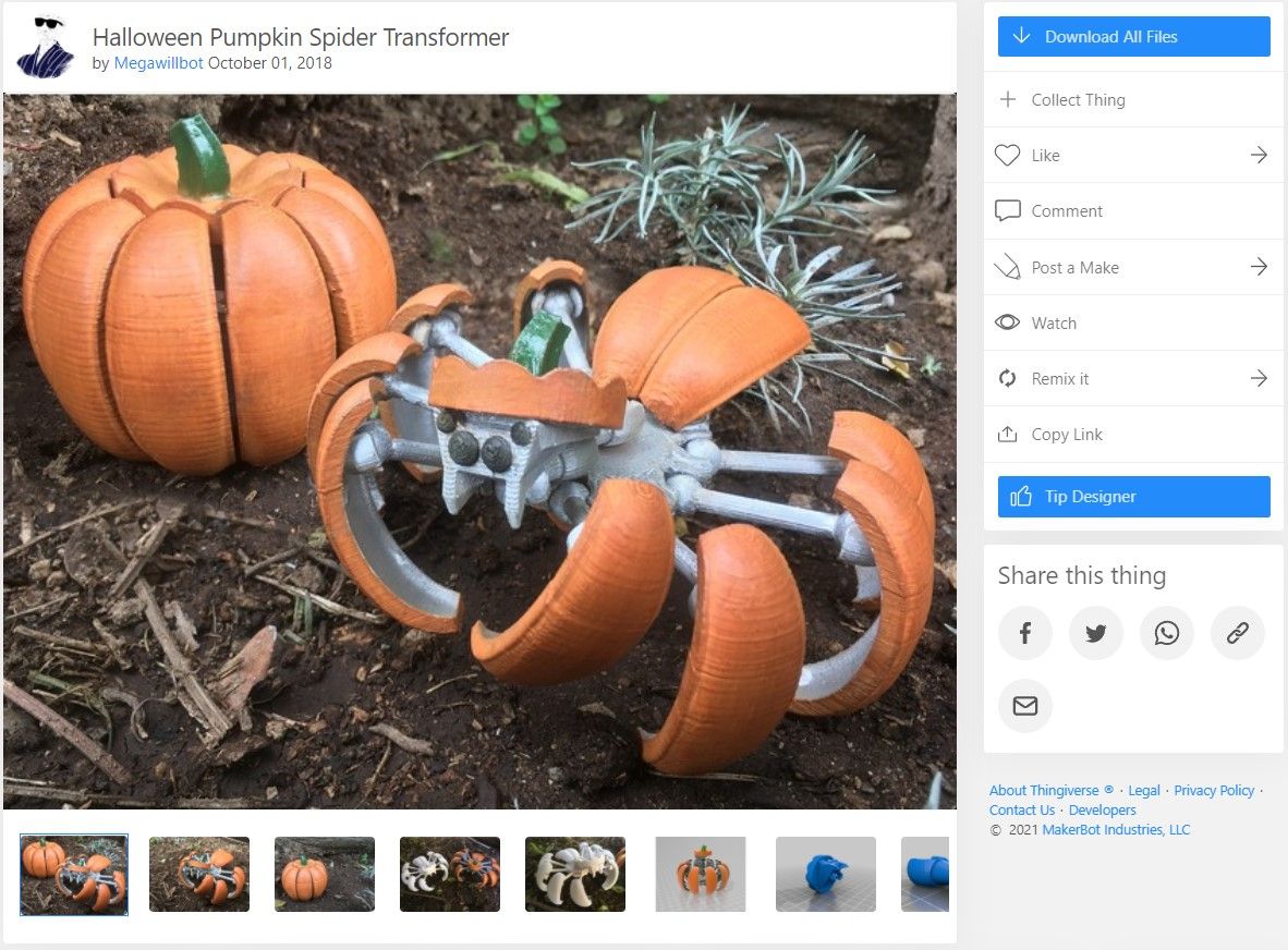 3d print spider pumpkin - 4 spaventosi progetti di stampa 3D per questo Halloween