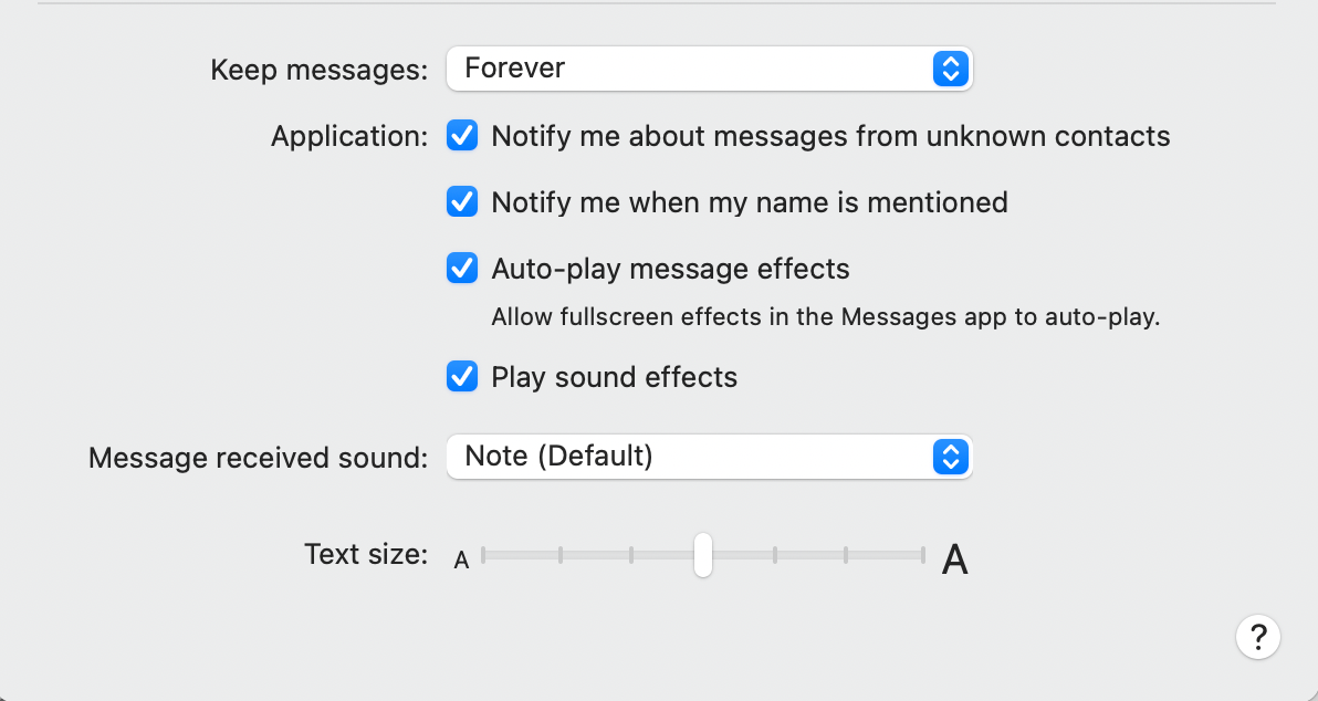 Adjusting Text Size on Messages