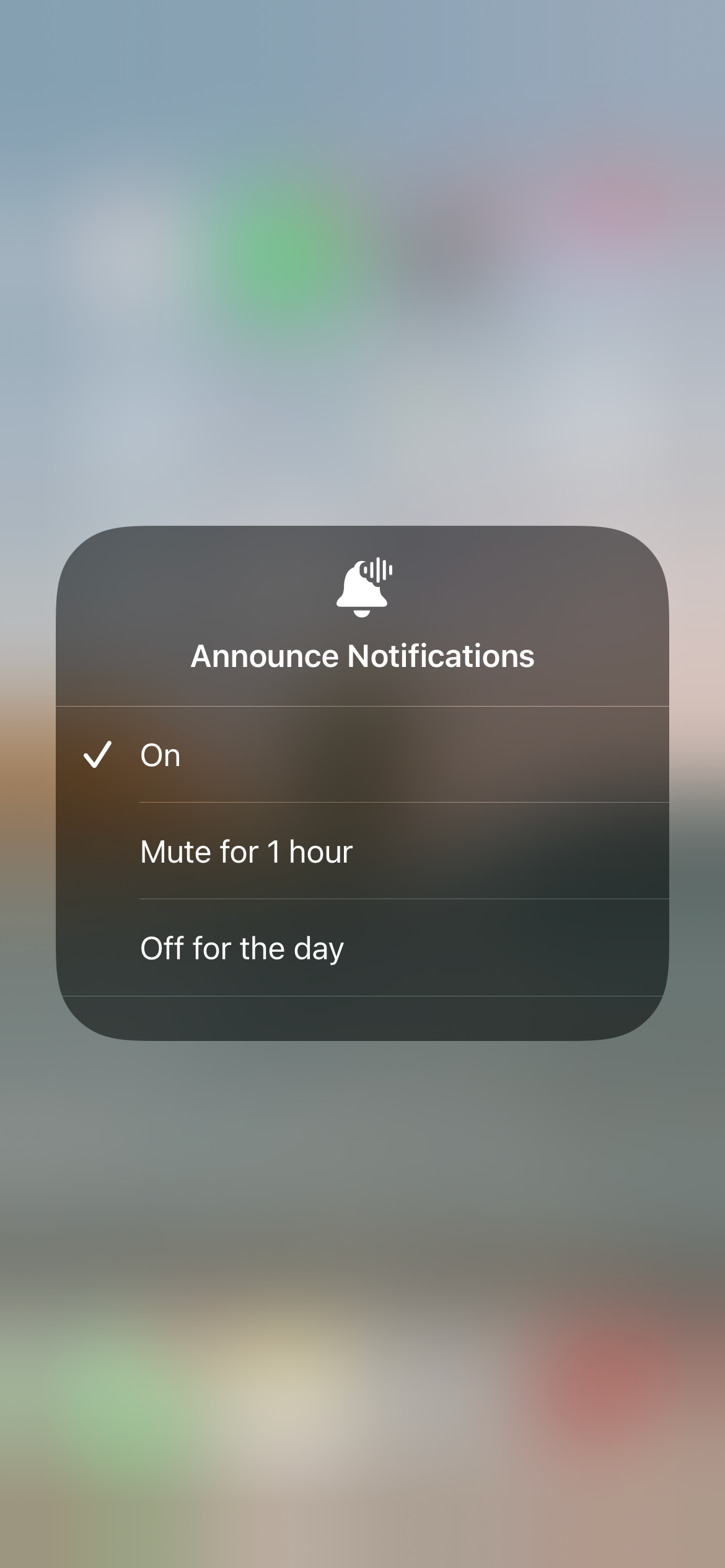 Announce Notification Options