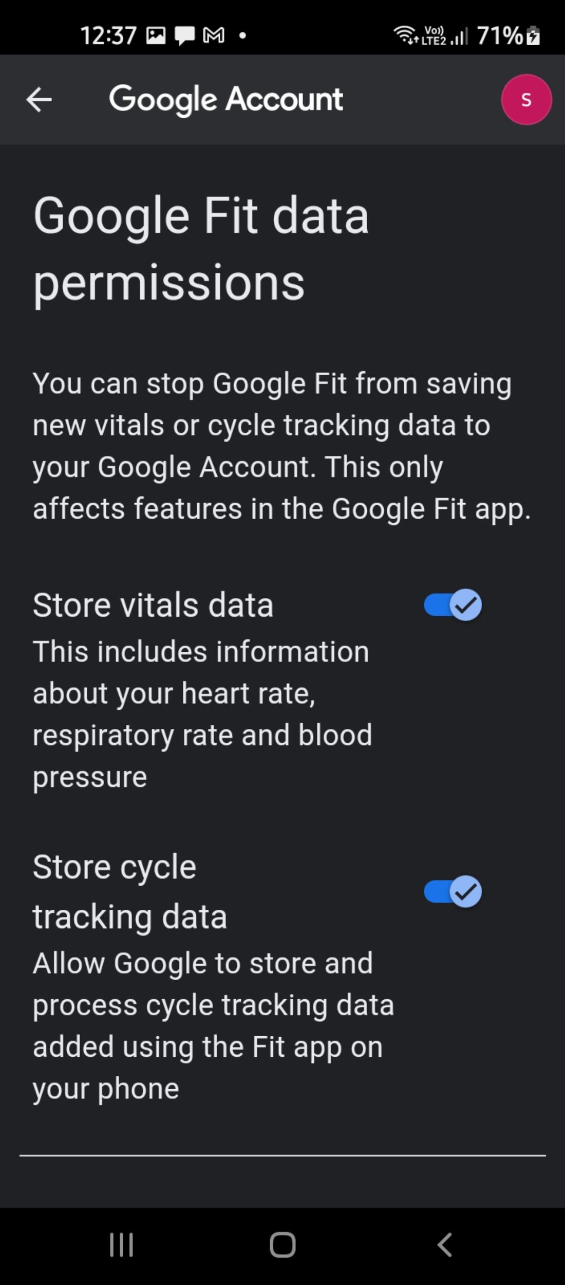 Store vitals data in google fit