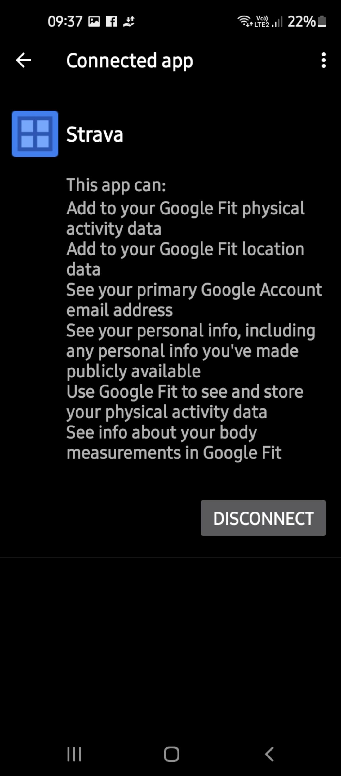 Disconnect third-party apps in Google Fit