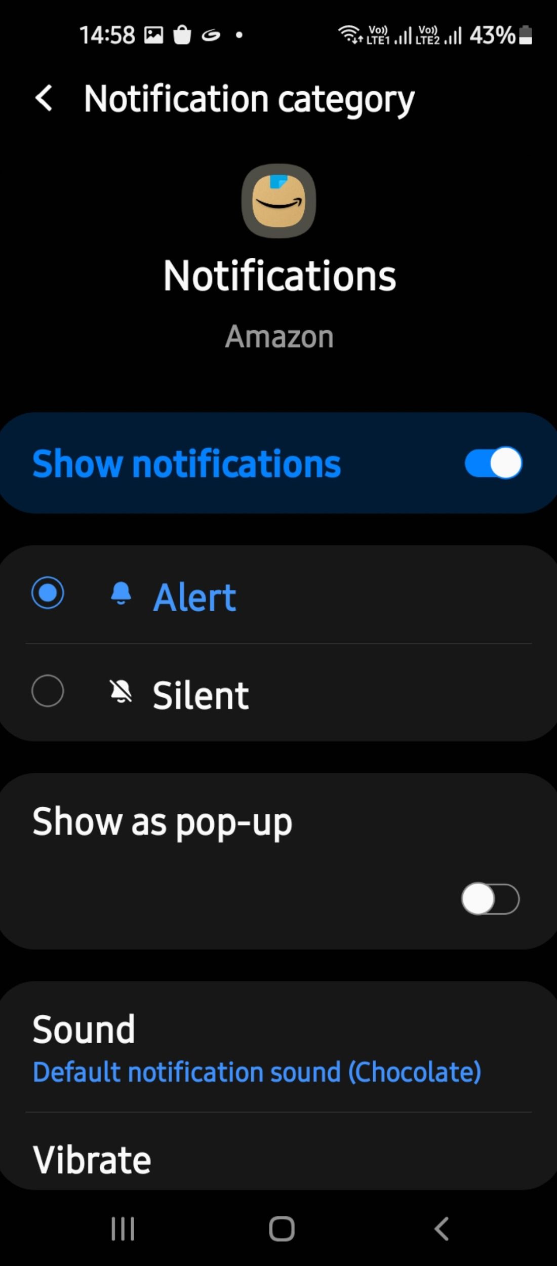 Default notification sound in apps