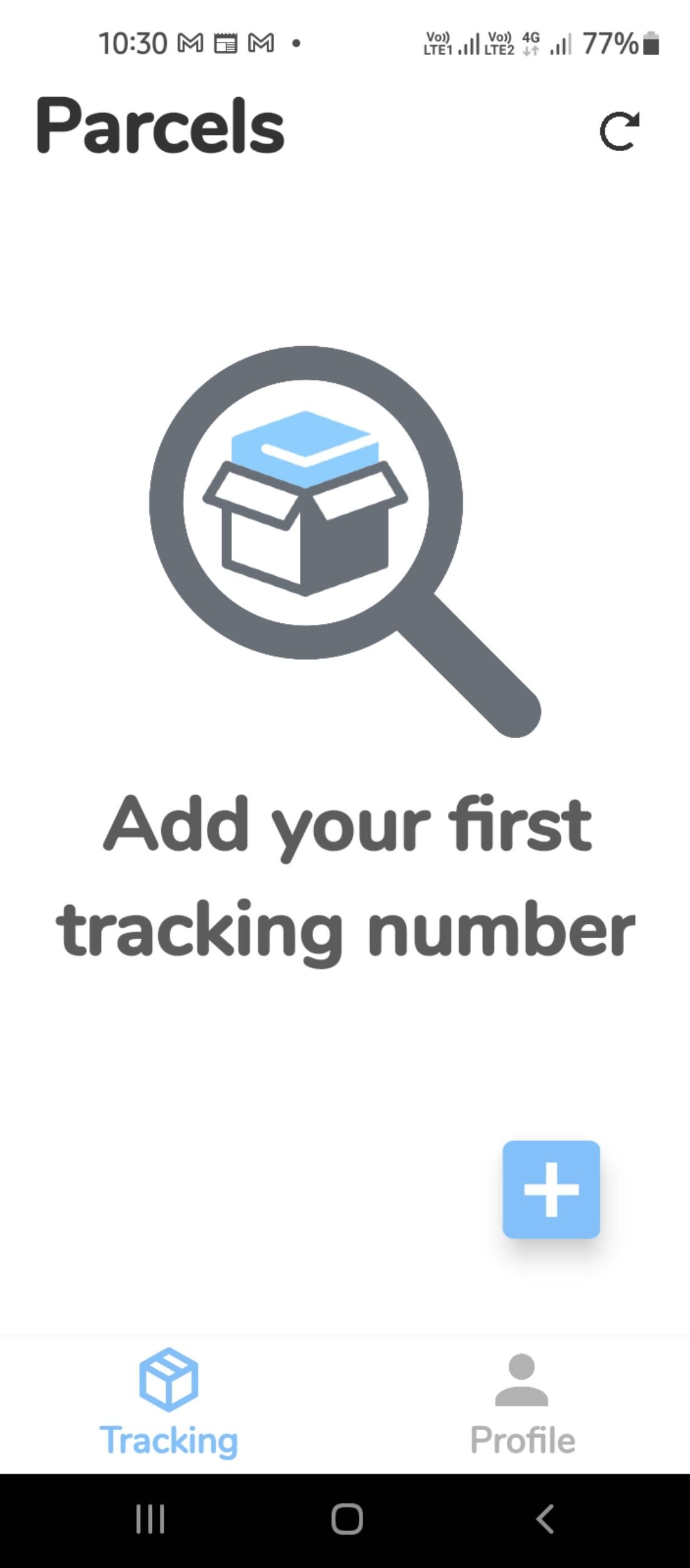Package tracking in Parcel arrive