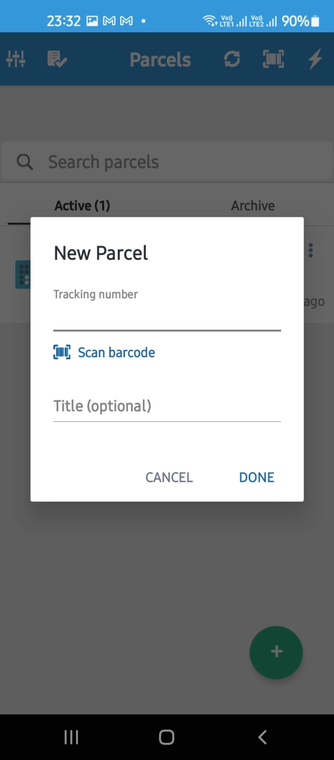 Automatic tracking number detection in Parcels