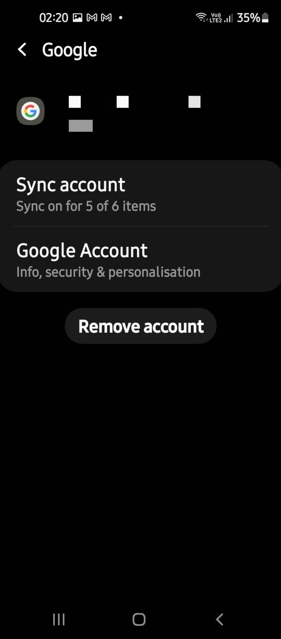 Remove your Google Account