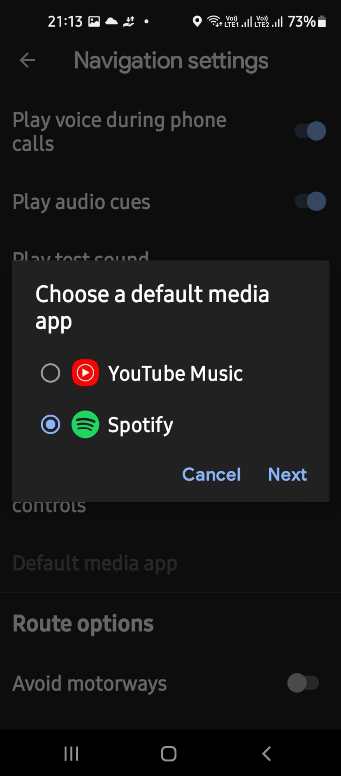 Enable media playback controls in Google Maps settings