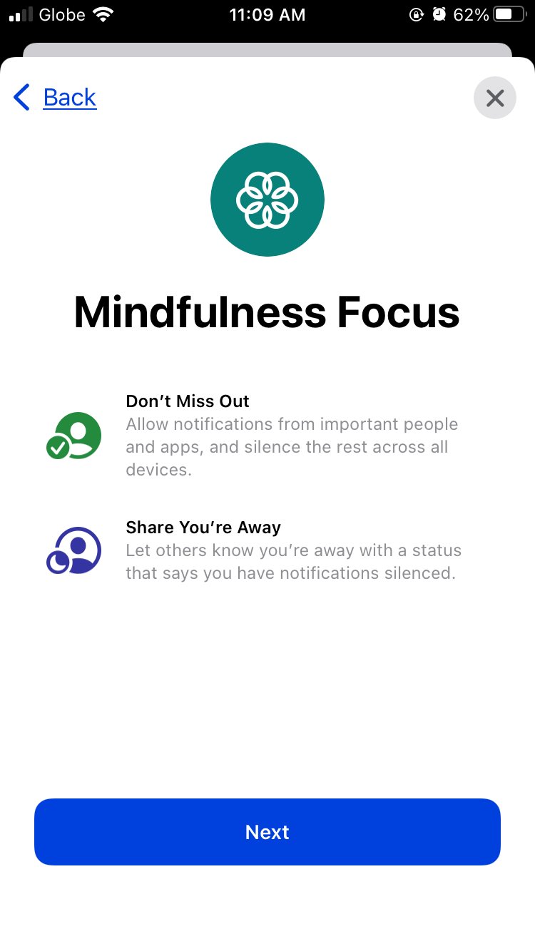 Apple Focus Mode Mindfulness