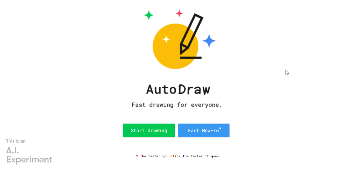 A screenshot of AutoDraw's landing page