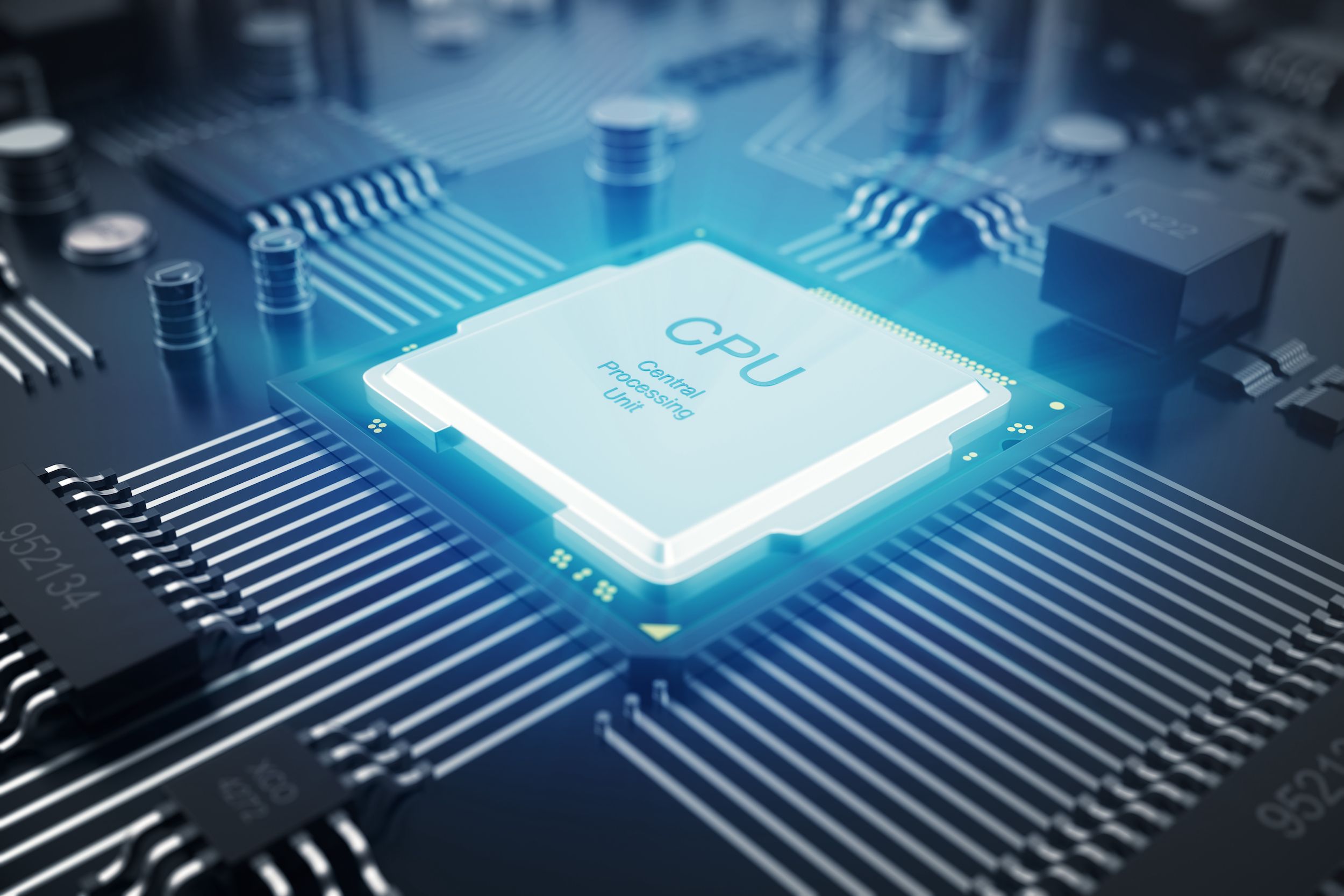 Graphical illustration of a CPU