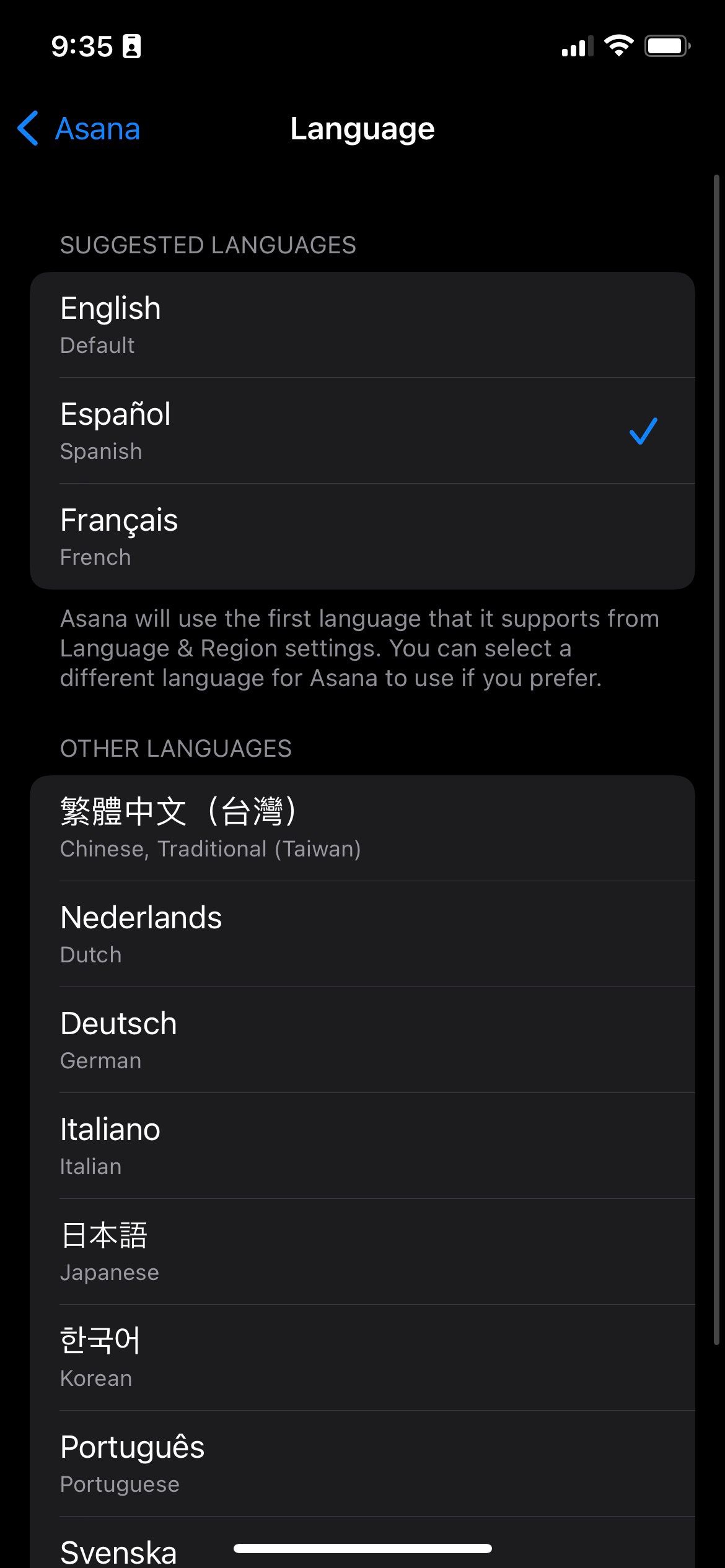 Change app language on iPhone