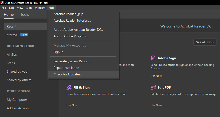disable adobe acrobat reader update for windows 7 registry