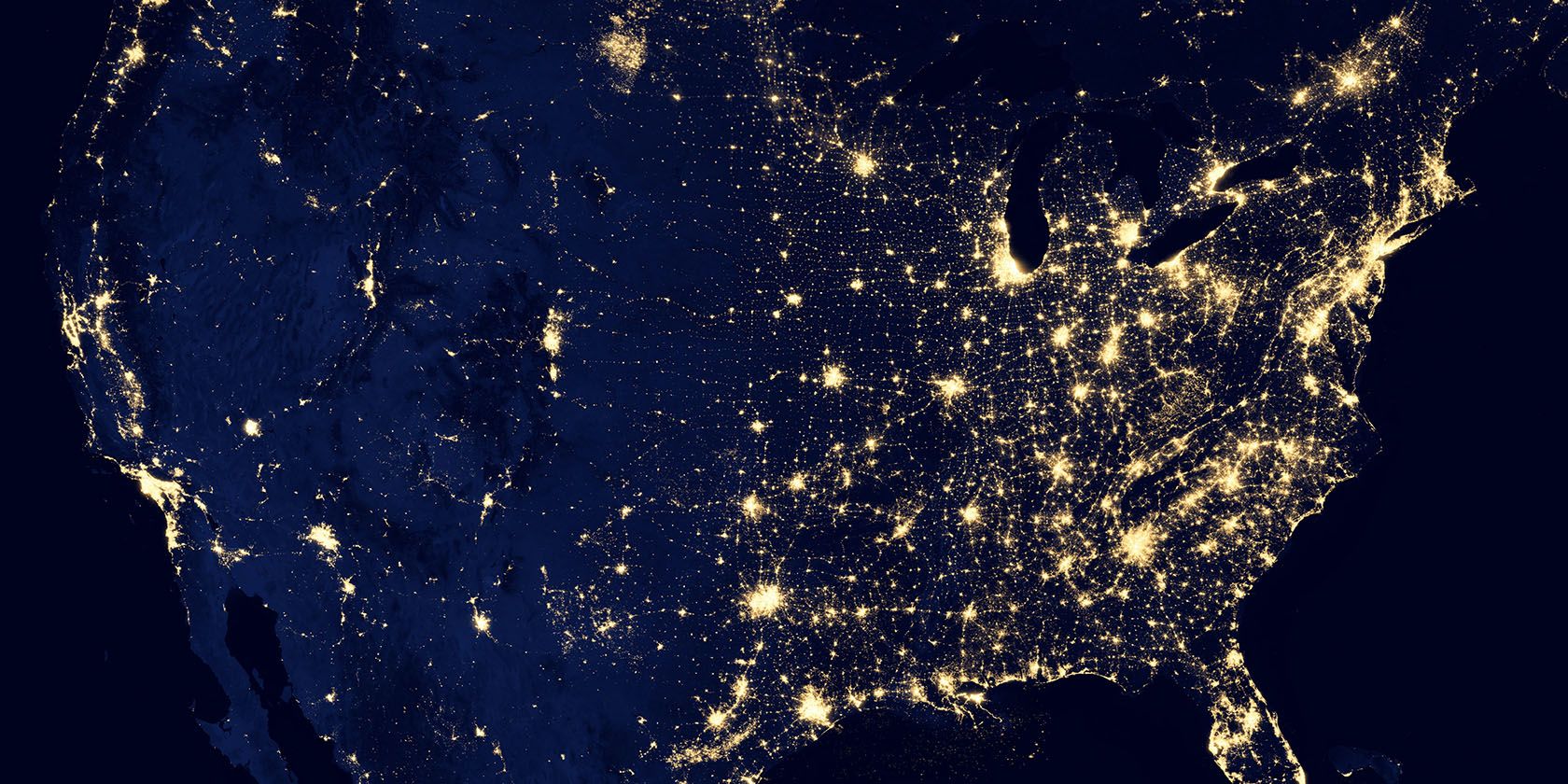 Photo of a map of the US from Space