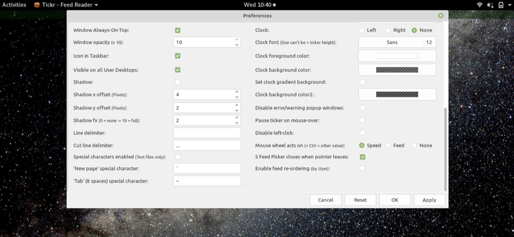 configuring TICKR 