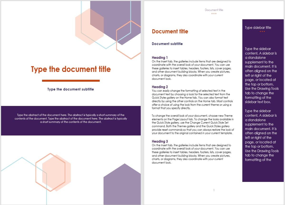 Microsoft report cover page executive design 