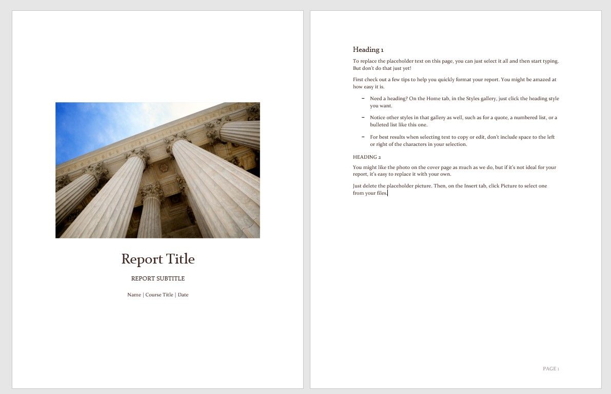 Microsoft CoverPageTemplate OfficeStudentReport