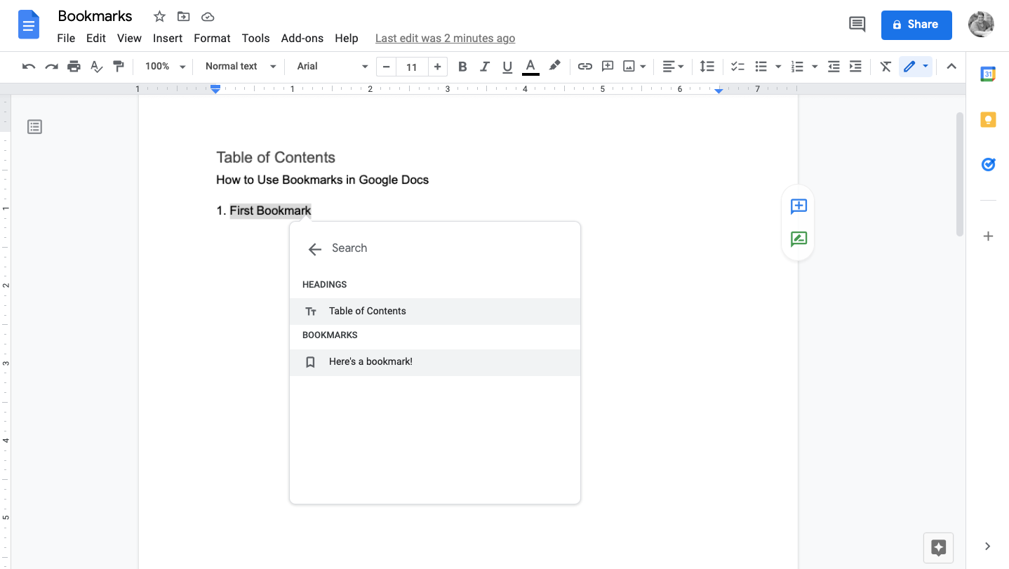 How to Use Bookmarks in Google Docs